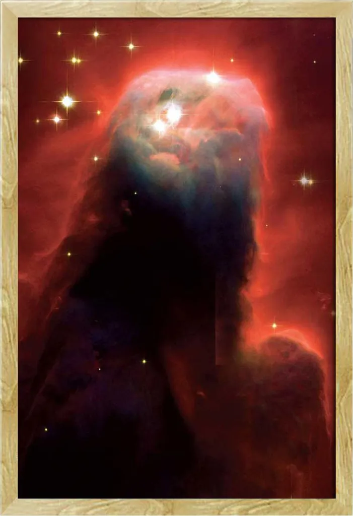 Spazio e Universo - Poster - La Nebulosa Cono NGC 2264 + cornice rimovibile, Shinsuke® Maxi MDF faggio, vetro acrilico