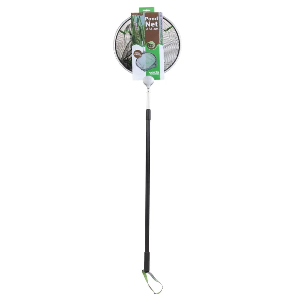 Épuisette de bassin ronde Velda 35 cm avec manche télescopique alu