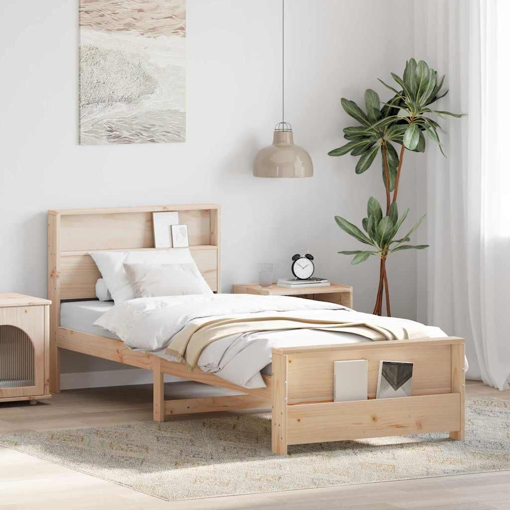 "Schlussverkauf" Einzelbett 1 PLACE - bettrahmen moderne - mit Kopfteil - Braun 90x190 cm Holzwerkstoff C3297