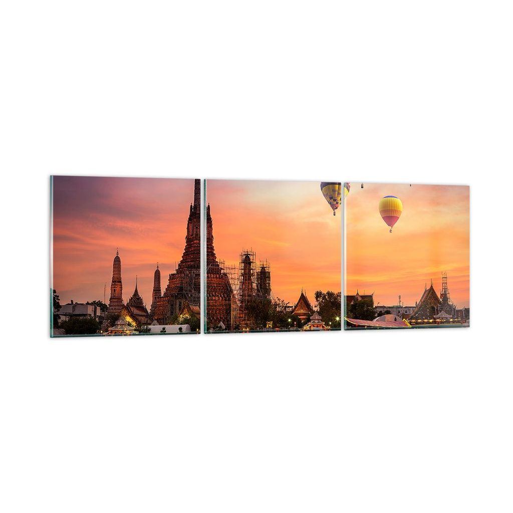 Bilder auf glas - Tempel Asien - 150x50cm - Glasbilder - Wandbilder - Bilder - Kunstdruck - zum Aufhängen bereit - Wanddekoration aus Glas - Glas ...