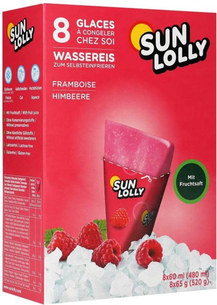 Sun Lolly Wassereis Himbeere 8er Produktbild 
