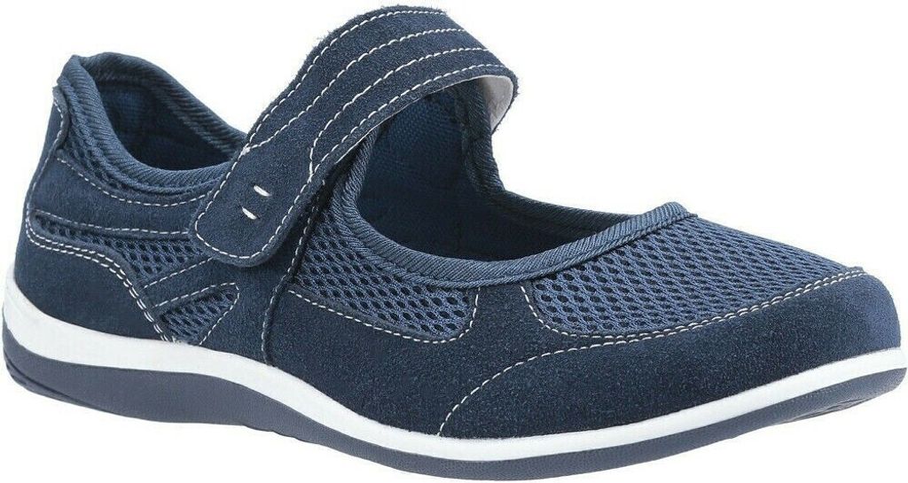 Fleet & Foster Damen Morgan Klettverschluss Wildleder-Schuhe FS7198 (37 EU) (Marineblau)