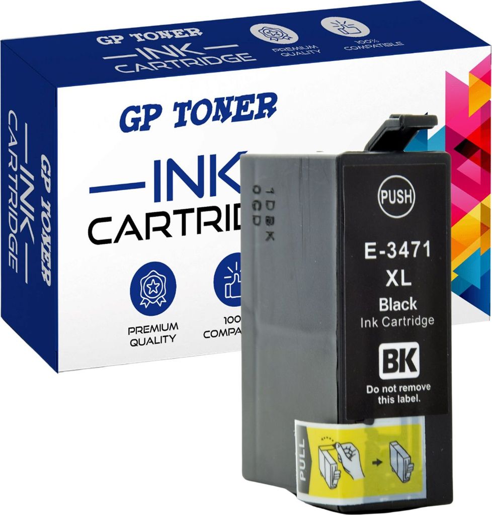 DRUCKER PATRONEN für EPSON 34XL WorkForce Pro WF-3725 DWF WF-3720 DW WF-3720 DWF - Schwarz