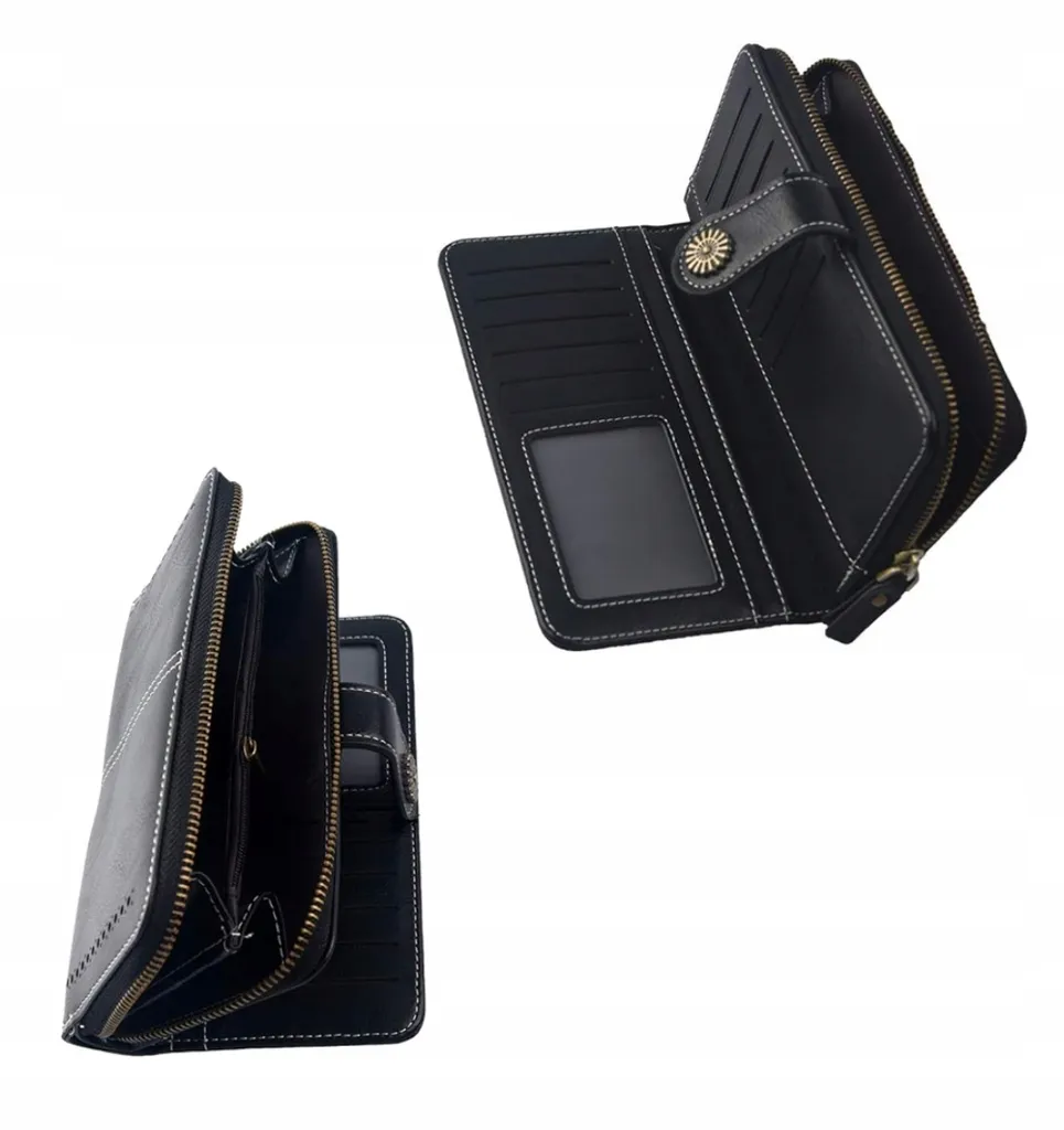 Portafoglio Donna Grande Ecopelle Nero | Business Organizer 19cm - 3