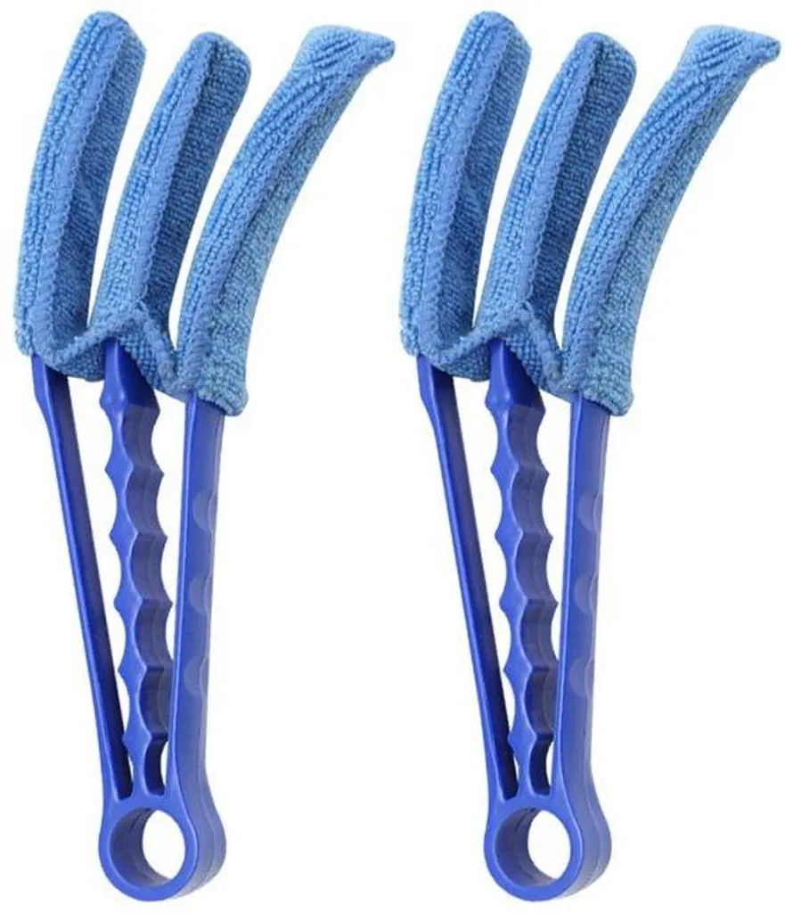 Kit 2 Pièces Nettoyeur Stores Vénitiens en Microfibre avec Brosse Grise