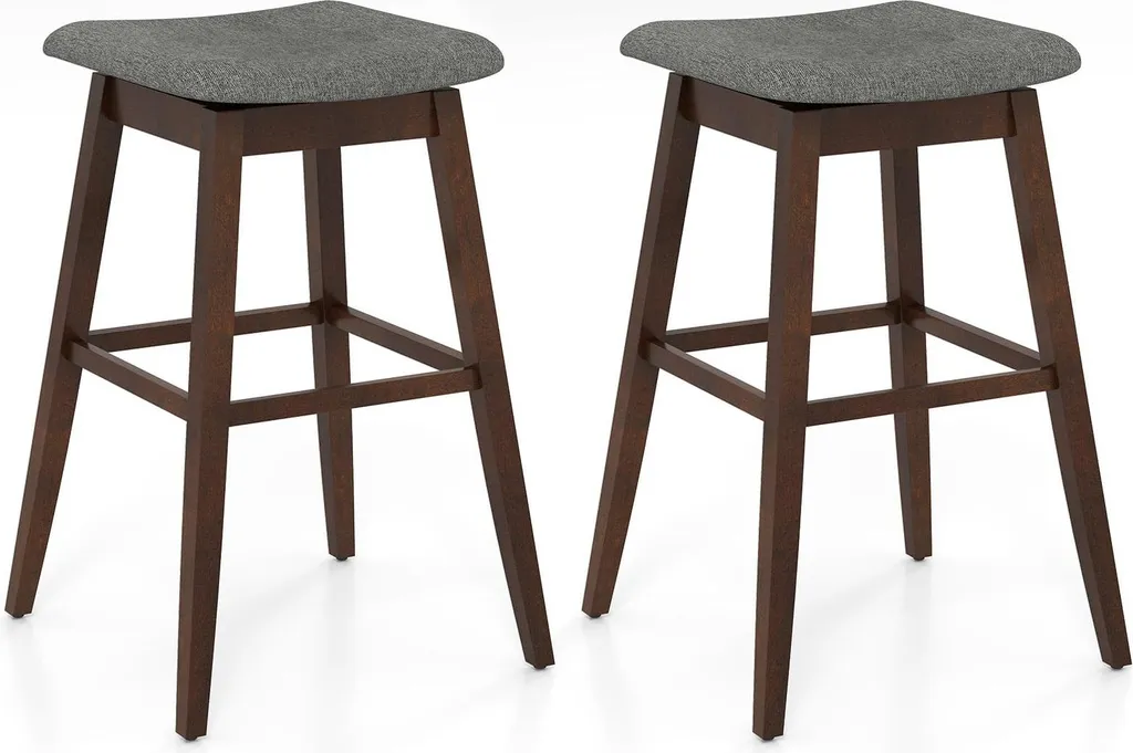 Tabourets de bar pivotants en lin stable anti-rayure avec repose-pieds