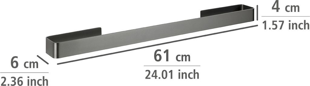 WENKO Handtuch Halter Stange Aluminium Bad Selbstklebend Produktbild 5