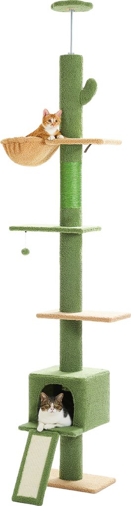 PAWZ Road Kaktus Kratzbaum, Katzenbaum vom Boden bis zur Decke, Grün