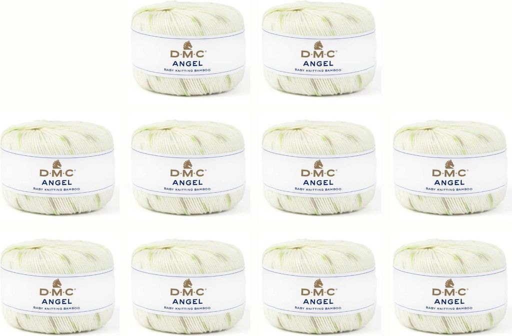 10x DMC Angel – edles Garn aus 80 % Viskose & 20 % Wolle, 8101, (Farbe 1310)