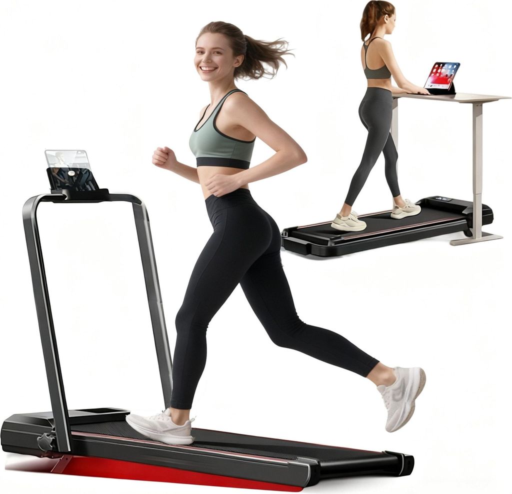 Laufband für zuhause, mit Steigung 10%, für Zuhause mit Bürstenlosem Motor, für den Schreibtisch, Walking Pad mit Steigung, max. Belastung 136 ...