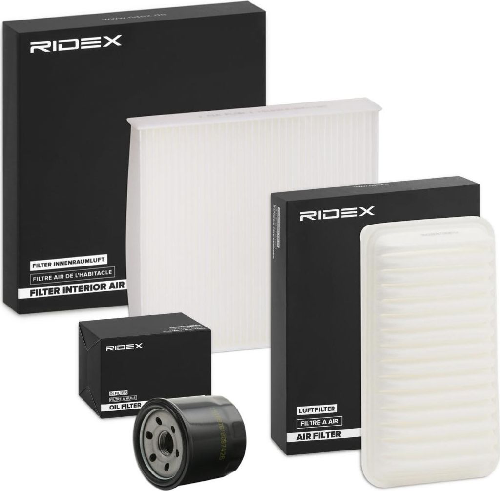 RIDEX Filterset Inspektionspaket Filtersatz für BMW 3 Limousine (E36) für RENAULT KANGOO (KC0/1) passend für PEUGEOT PARTNER Tepee für KIA Niro...