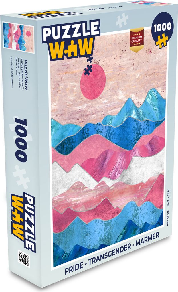 MuchoWow Puzzle 1000 Teile Stolz - Transgender - Marmor - Spielzeug - Alt und Jung - Spiele - Puzzeln
