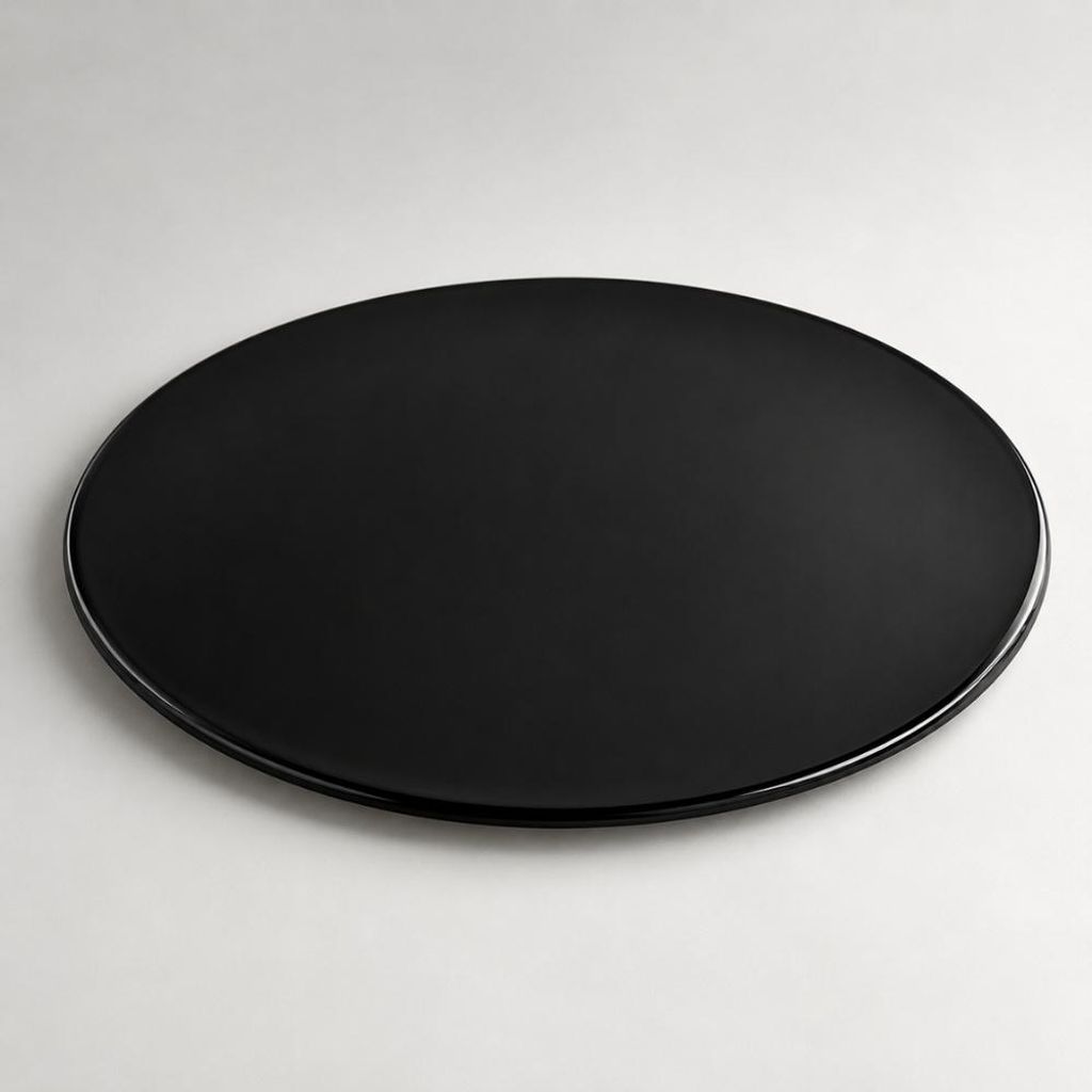 Glasplatte TERRY 100cm schwarz 8mm rund gehärtetes Glas Produktbild 