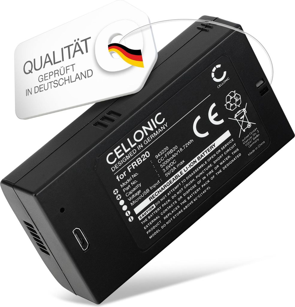 CELLONIC 1x Akku für Haustechnik Kompatibel mit Imou Cell 2, FRB20 - (5200mAh, 3.6V)