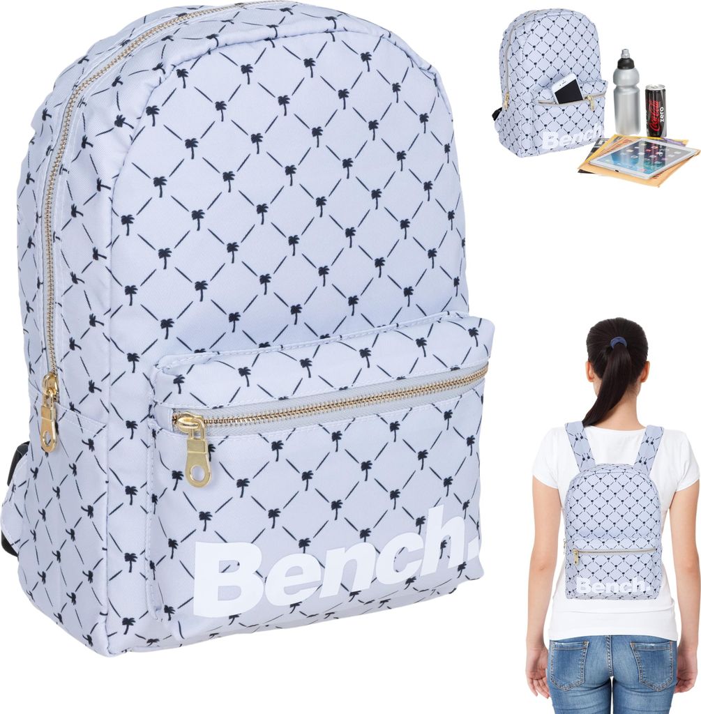 Rucksack Damen Freizeitrucksack Damenrucksack Bench Daypack small klein Handtaschenrucksack Mädchen backpack 64158 2801 Grau Monogram + Schlüssel...