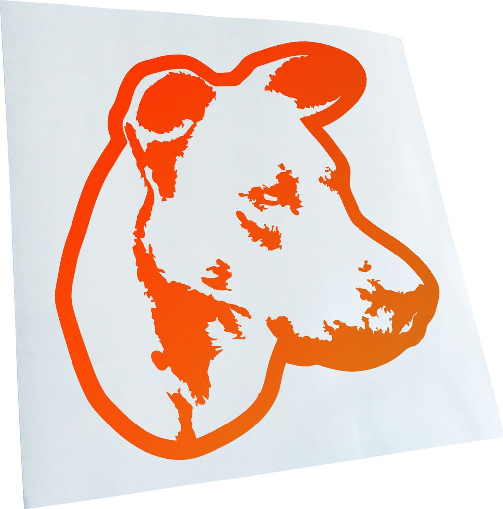 Kiwistar - Autoaufkleber - treeing tennessee brindle Hund - Neonorange - 60x55cm - Aufkleber für Auto, Laptop, Fahrrad, LKW, Motorrad mehrfarbig J...