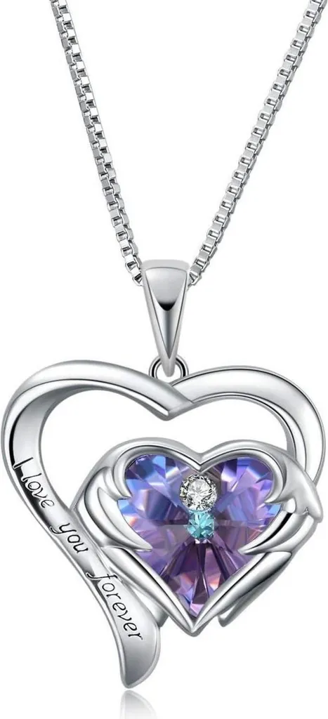 Collier pendentif cœur argent 925 et cristaux Swarovski pour femme
