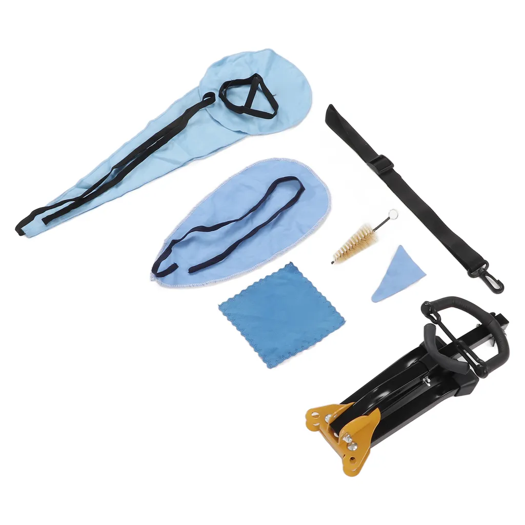 Support saxophone alto en acier noir robuste et kit écouvillon pro