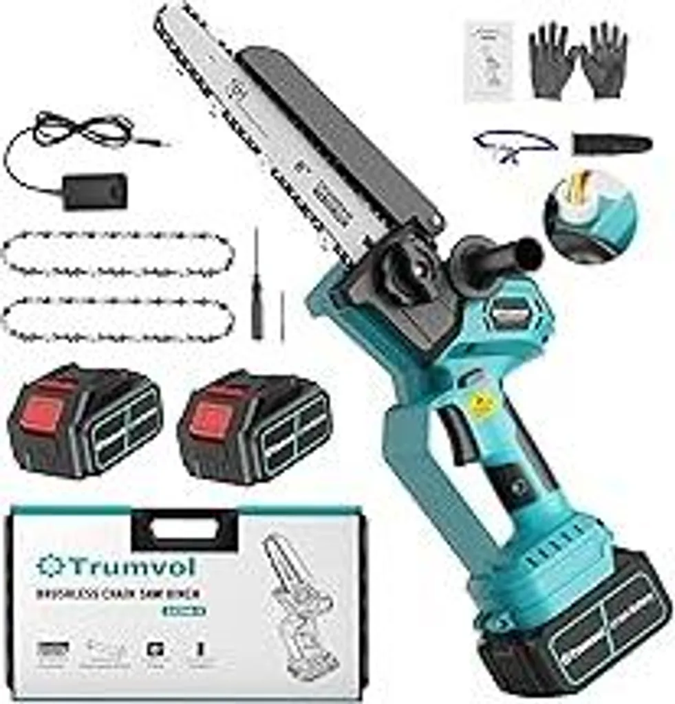 Mini Motosega Elettrica per Giardino | 21V Brushless Sicura e Potente