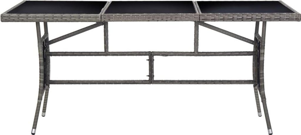 vidaXL Gartentisch Grau 170 x 80 x 74 cm Poly Rattan