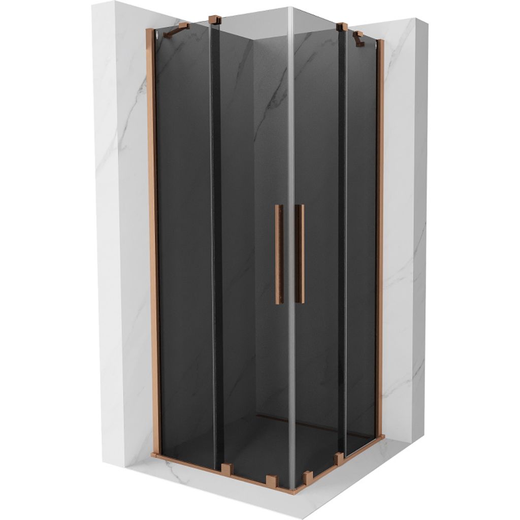Mexen Velar Duschkabine 90x90 cm, Graphit, Gebürstetes Kupfer