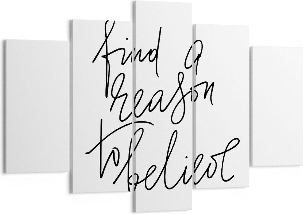 Bild auf Leinwand - Leinwandbild - 5 Teile - Manuskript Motto glauben - 150x100cm - Wand Bild - Wanddeko - Wandbilder - Leinwanddruck - Bilder - Wa...