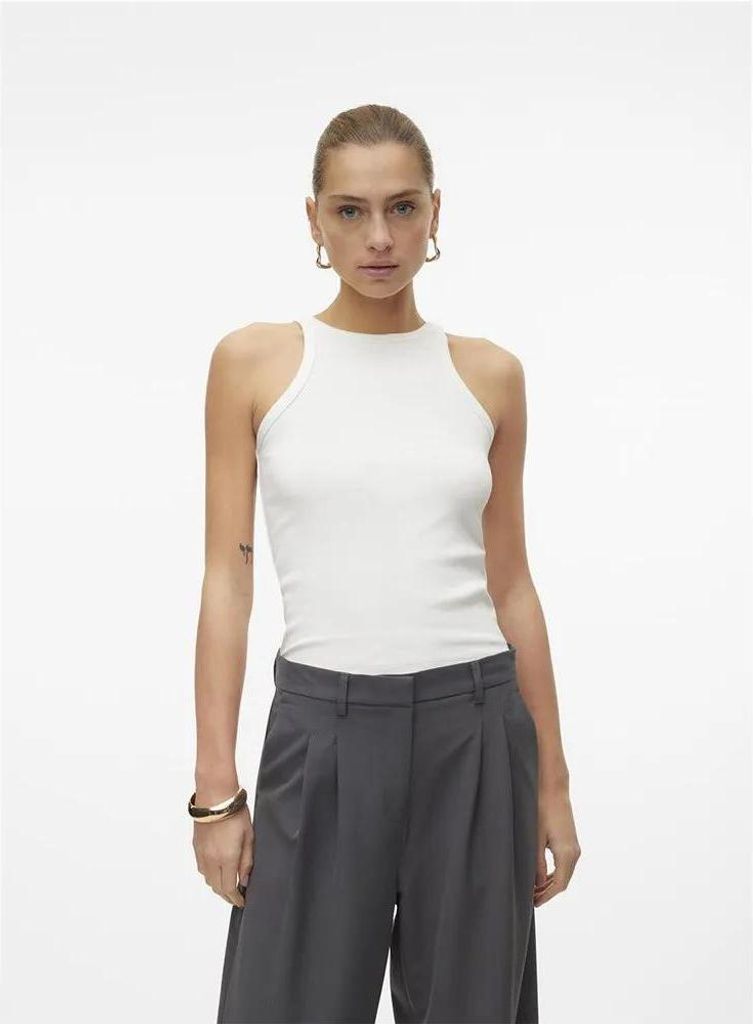 Vero Moda Chloe ärmelloses T-shirt Beige L Damen Beige L