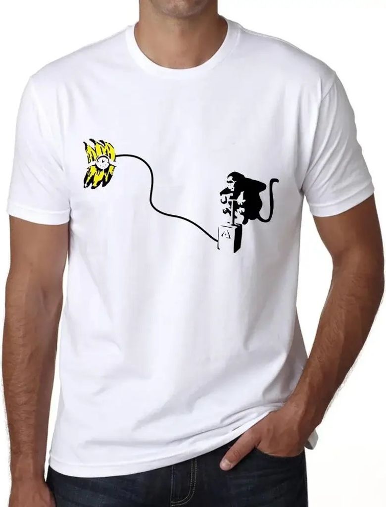Herren Grafik T-Shirt Bananenbombe – Banana Bomb – Öko-Verantwortlich Vintage Jahrgang Kurzarm Lustige Druck Geburtstag Geschenk Mann