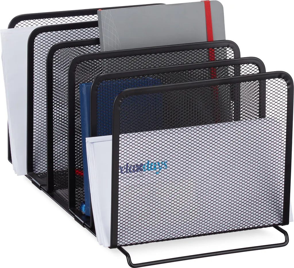 Range-revues noir en métal pour bureau lot de 4 fini les documents en vrac