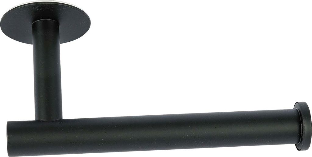 Toilettenpapierhalter - 16 x 9 cm - Schwarz - Edelstahl - selbstklebend