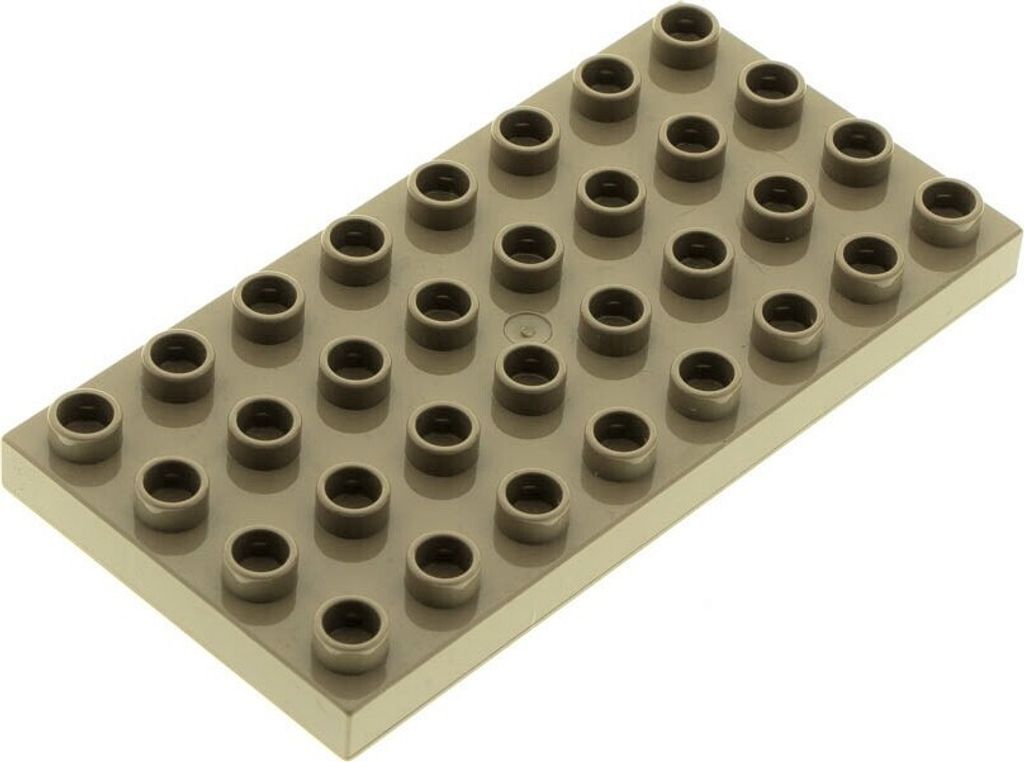 1x Lego Duplo Bau Platte 4x8 dunkel beige Basic 4255053 Produktbild 