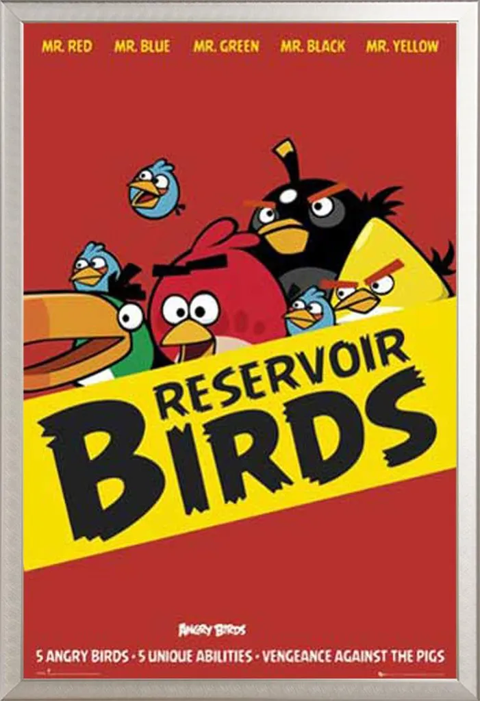 Quadro Angry Birds Reservoir Birds con Cornice Alluminio Argento Shinsuke
