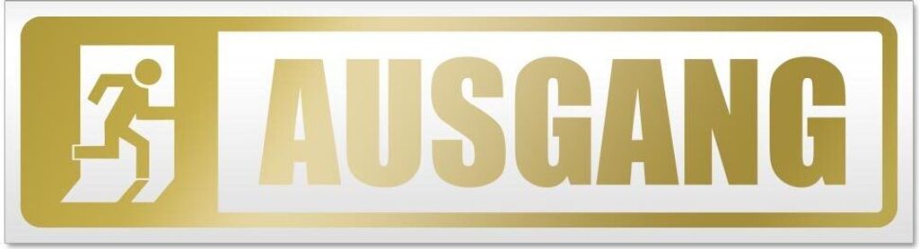 Kiwistar Ausgang Magnetschild Schild magnetisch - 60cm Gold - Magnetfolie für Auto PKW Kfz
