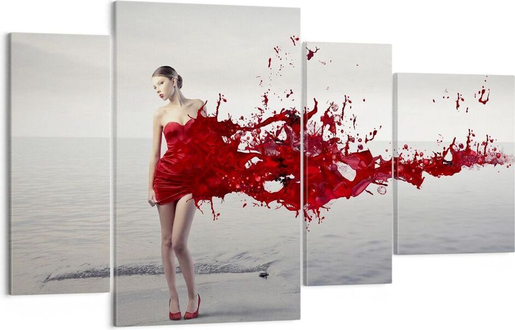 Bild auf Leinwand - Leinwandbild - Weiblich modell posieren nackt - 120x70cm - Wand Bild - Wanddeko - Leinwanddruck - Bilder - Kunstdruck - Wanddek...
