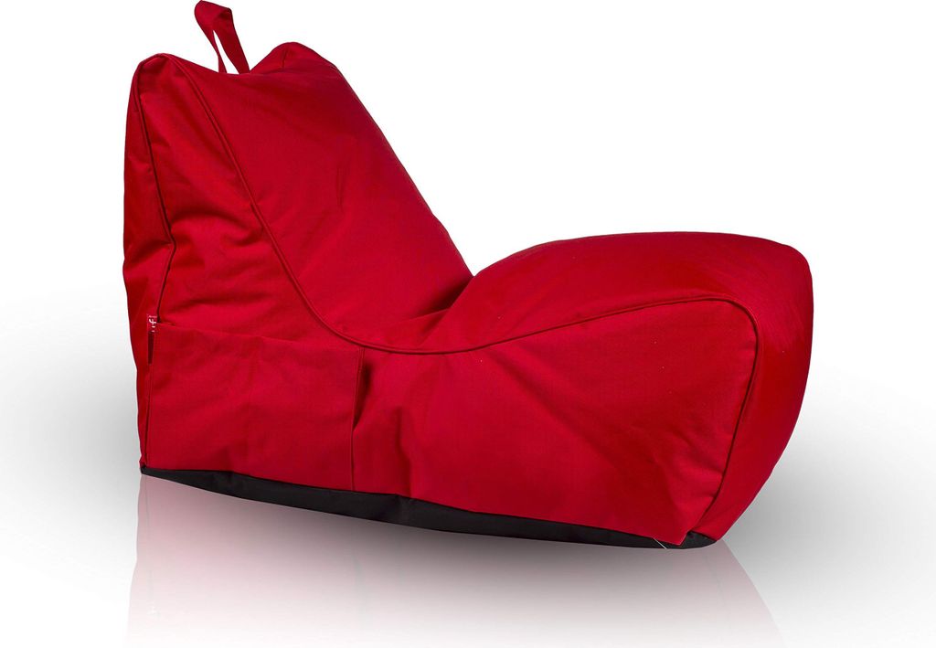 Ecopuf, Flavio, Sitzsack Pouf, Sack Poufsessel Pufsack, mit Seitentasche, Rot Nc12
