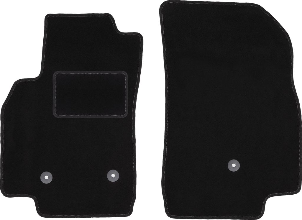 Velours-Fußmatten Vorne passend für Chevrolet Spark IV (Schrägheck, Bj. 2015-) – schwarz, passgenau, mit Befestigungen set 2 Stk. - STANDARD