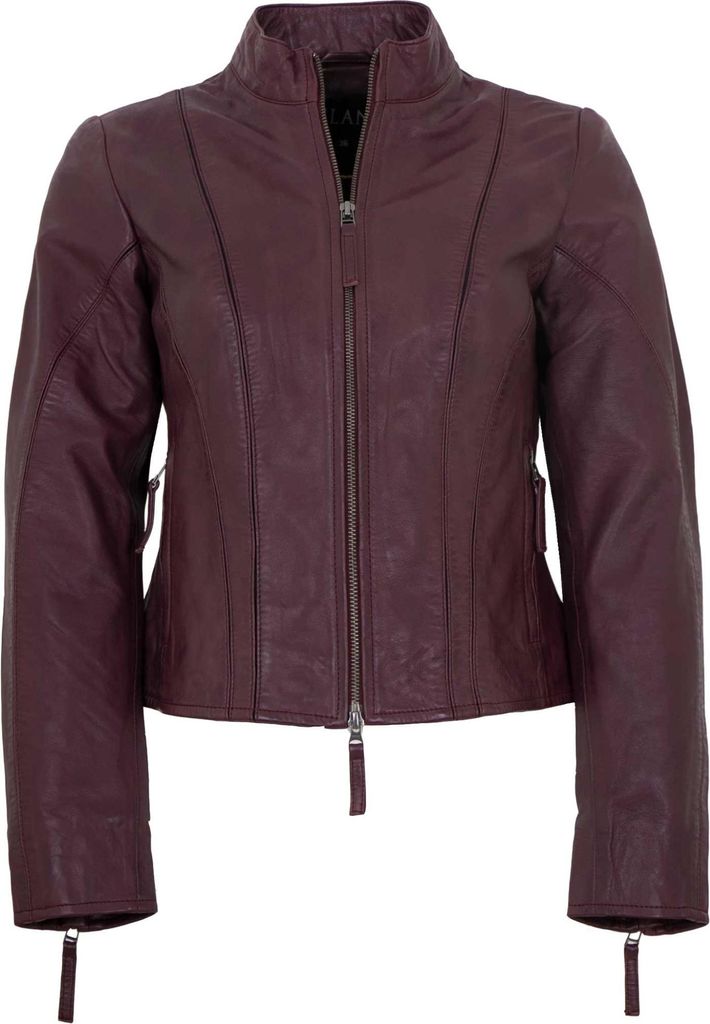 Jilani Collection - Damen Lederjacke Lammnappa berry : 36