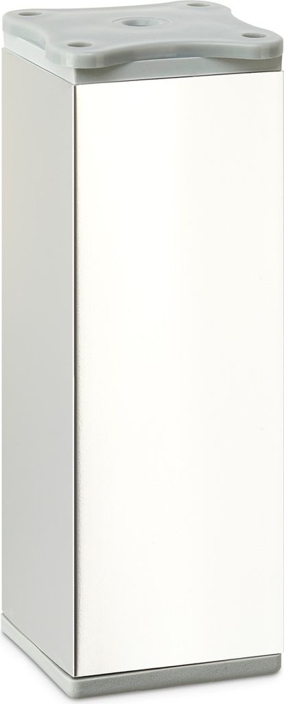 4 Stück Möbelfüße Quebec 120 mm (+ 10 mm) 40 x 40 mm Chrom poliert höhenverstellbare Schrankbeine aus Aluminium Sotech