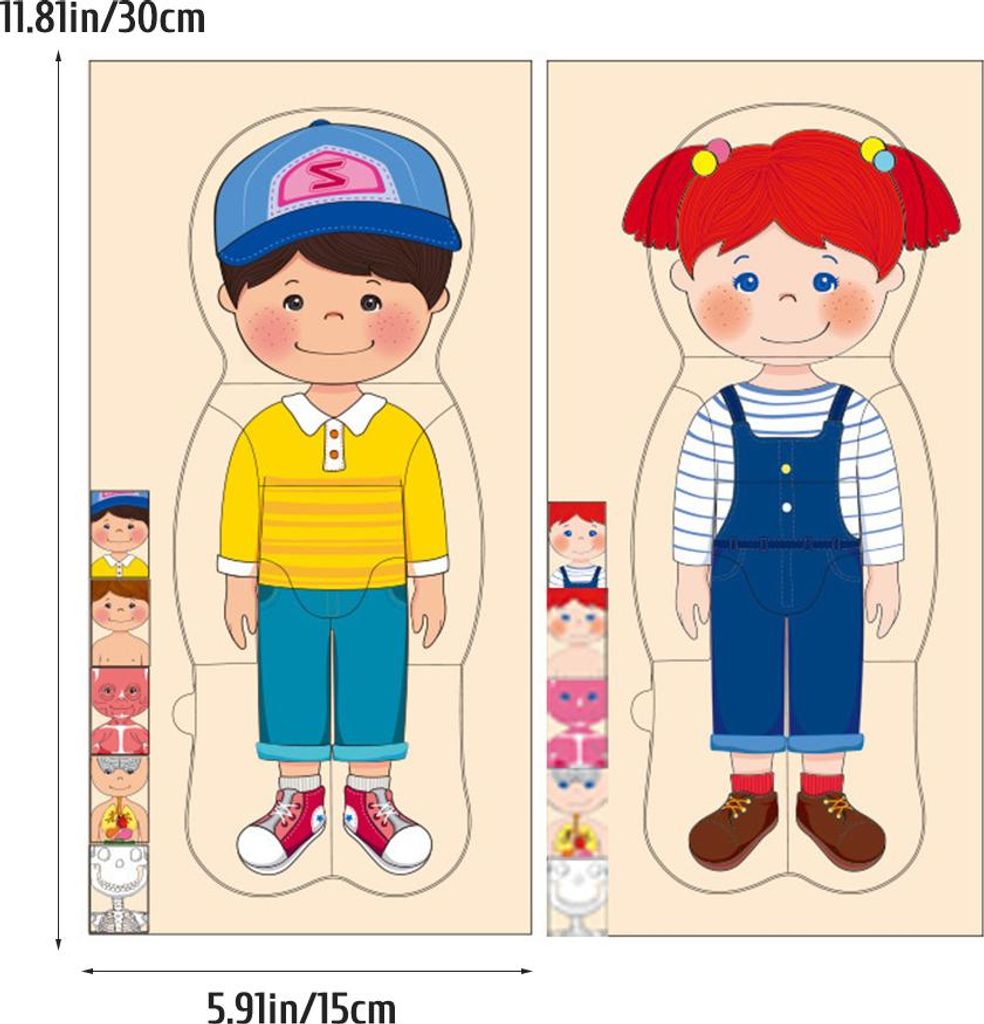Menschlicher Körper Puzzle für Kinder Holzstruktur Anatomie Puzzles Organbewusstsein Lehrmittel Jungen Mädchen