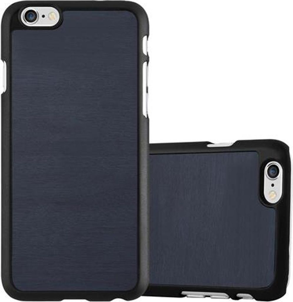 Cadorabo Hülle für Apple iPhone 6 / 6S Schutz Hülle in Blau Hard Case Etui Holz Optik Handyhülle