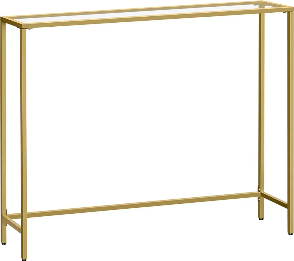 Console moderne en verre trempé et métal noir - Modèle Arkitect 100cm