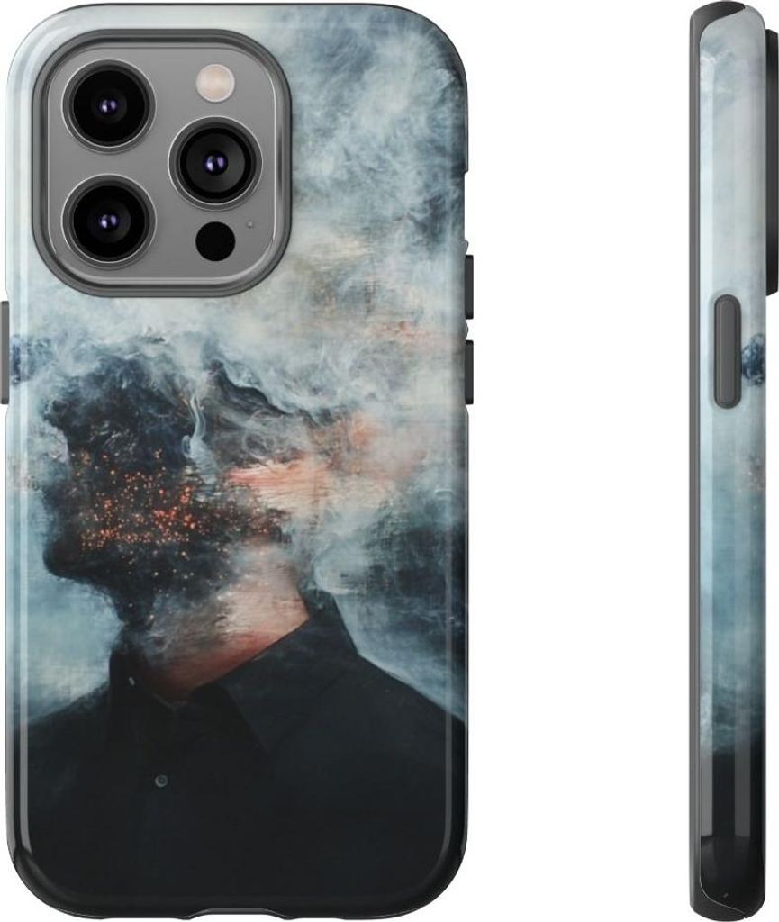Geheimnisvolles Rauchporträt – Hülle Kompatibel mit iPhone 14 Pro