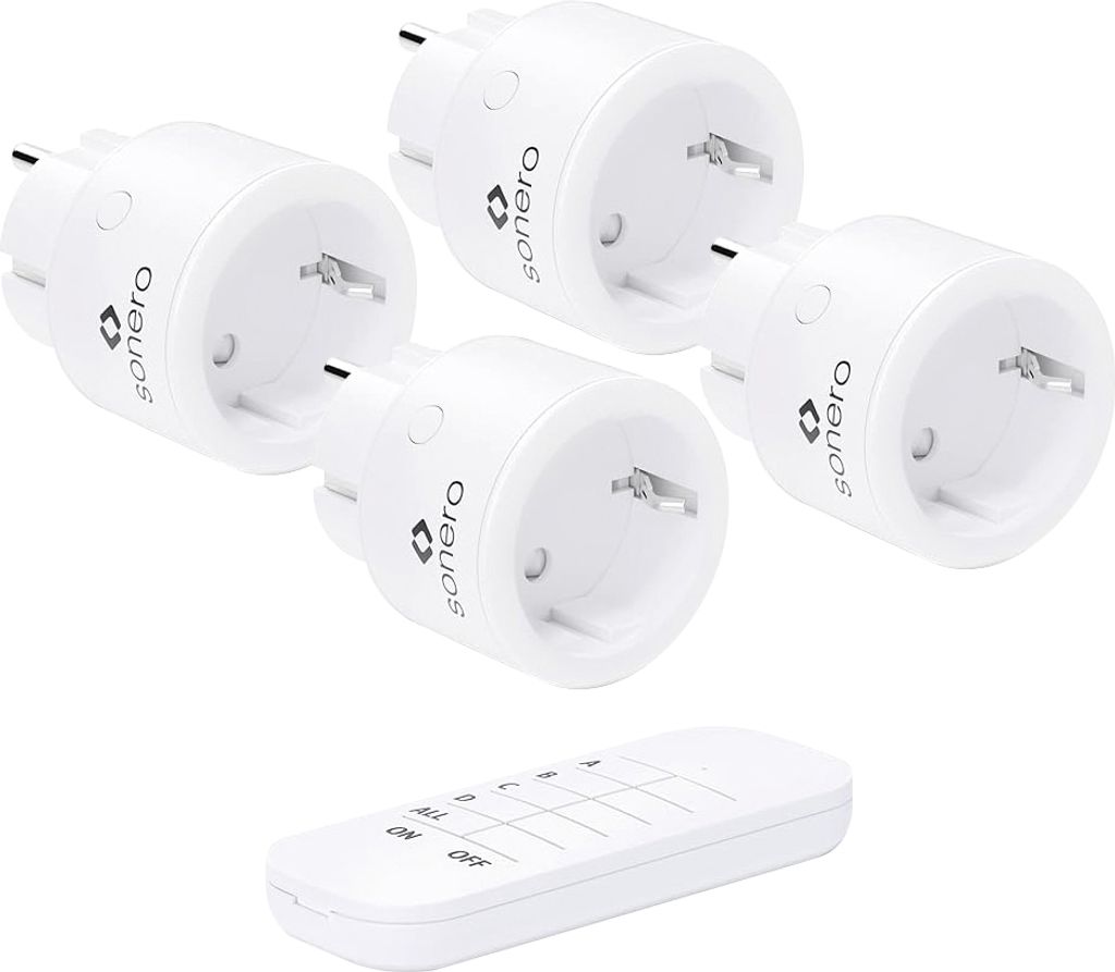 SONERO Funksteckdosen-Set S-RCS104, 1 Sender, 4 Empfänger, Produktbild 