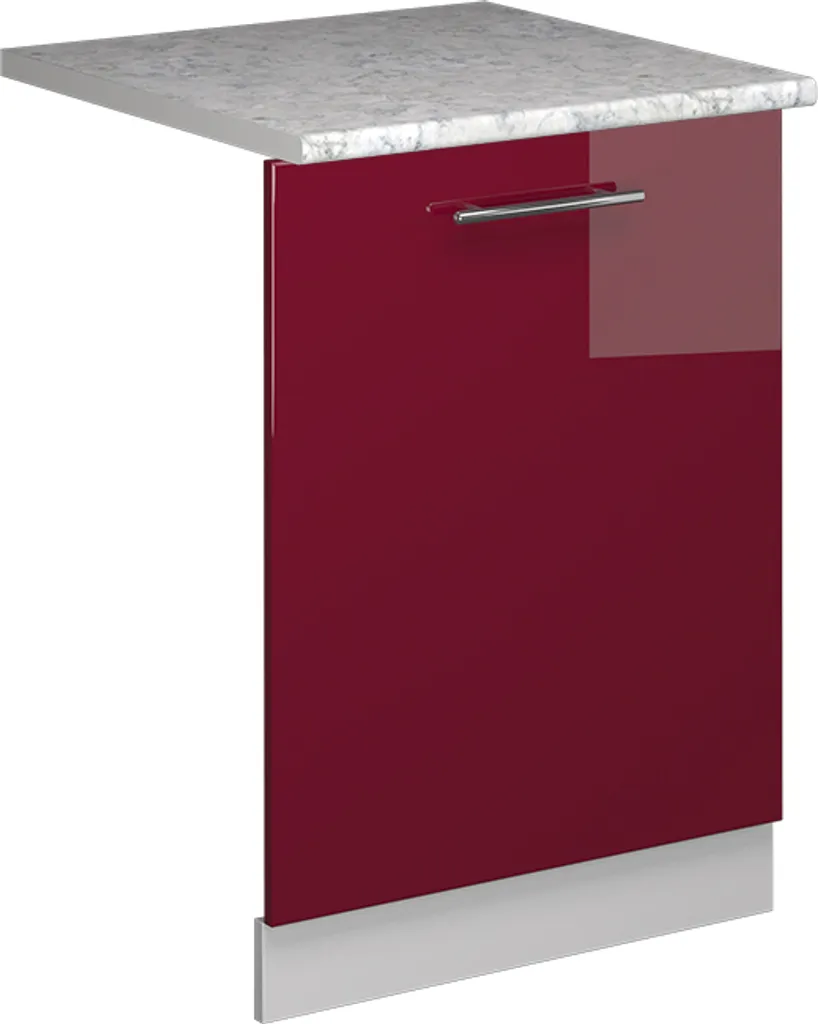 Vicco Pannello frontale della lavastoviglie Fame-Line, 60 cm , PL Marmo, Rosso bordeaux lucido/Bianco