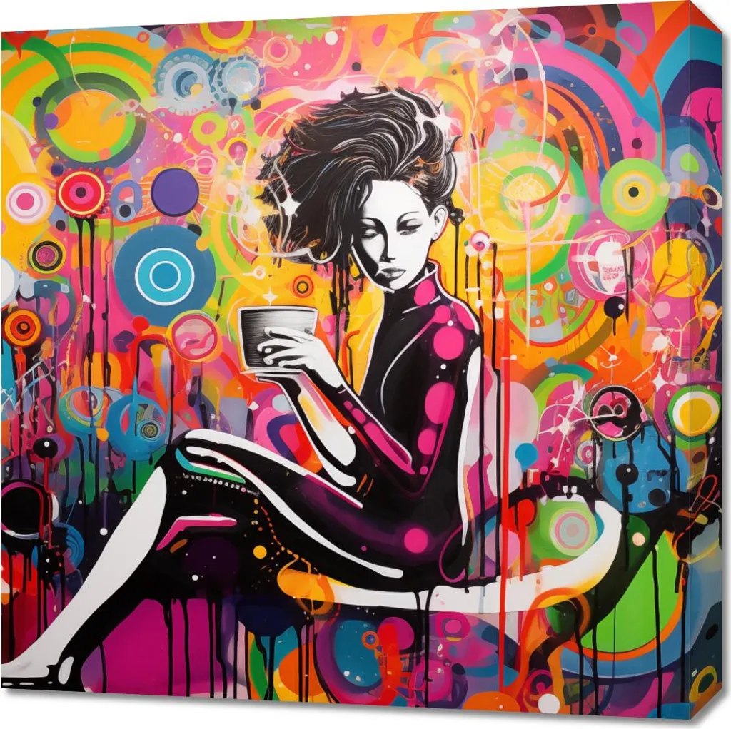 Decorazione Parete Graffiti 60x60 cm - Quadro Moderno Urban Chic
