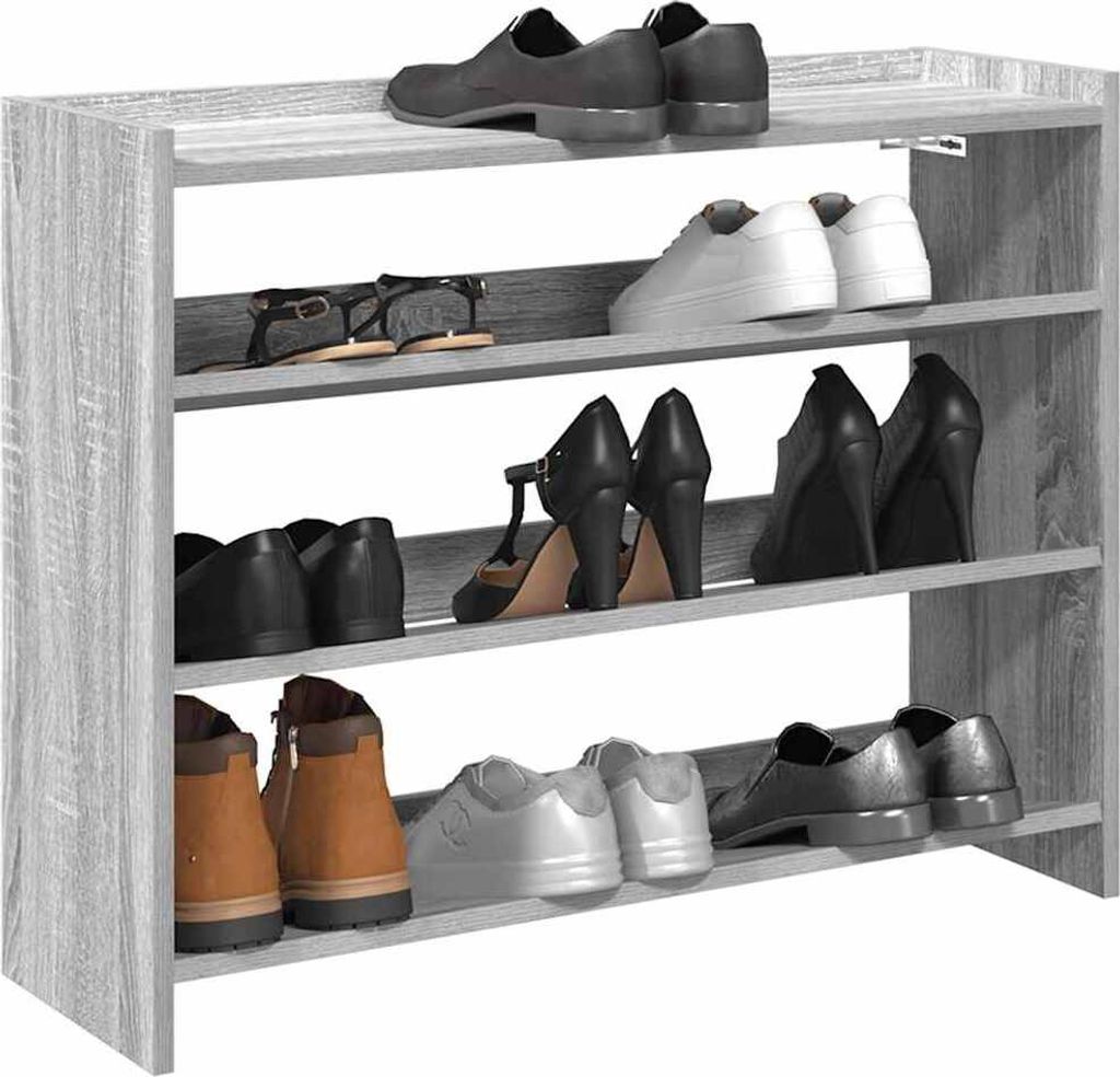 "Spring Sale"Schuhregal - elegantes Design - Schuhablage/Schuhkommode Grau Sonoma 80x25x62cm Holzwerkstoff DE558759 - Schuhregale
