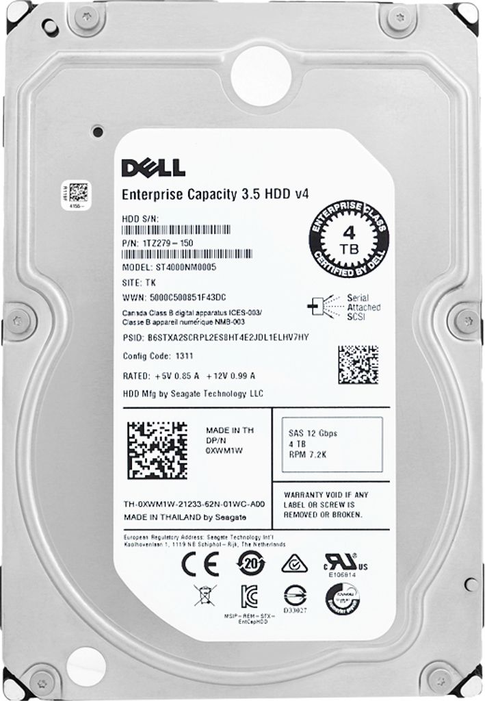 Festplatte Dell ST4000NM0005 4TB 7200Rpm 128Mb Cache Sas III 3.5'' Zoll 0XWM1W
