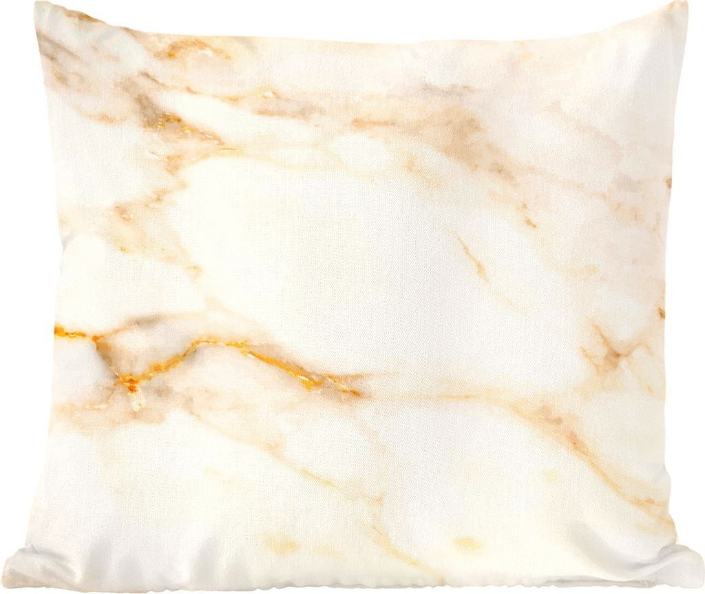 MuchoWow Zierkissen Sofakissen Wohnzimmer Dekokissen 60x60 cm Marmor - Muster - Weiß - Sitzfläche - Foto Polster