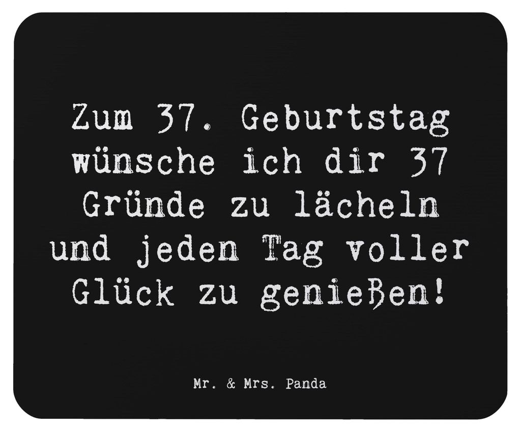 Mr. & Mrs. Panda Mousepad Spruch 37. Geburtstag Glücksmomente - Schwarz - Geschenk, Mauspad, Alter, Tage voller Glück, Mouse Pad, pc, Lebensfreud...
