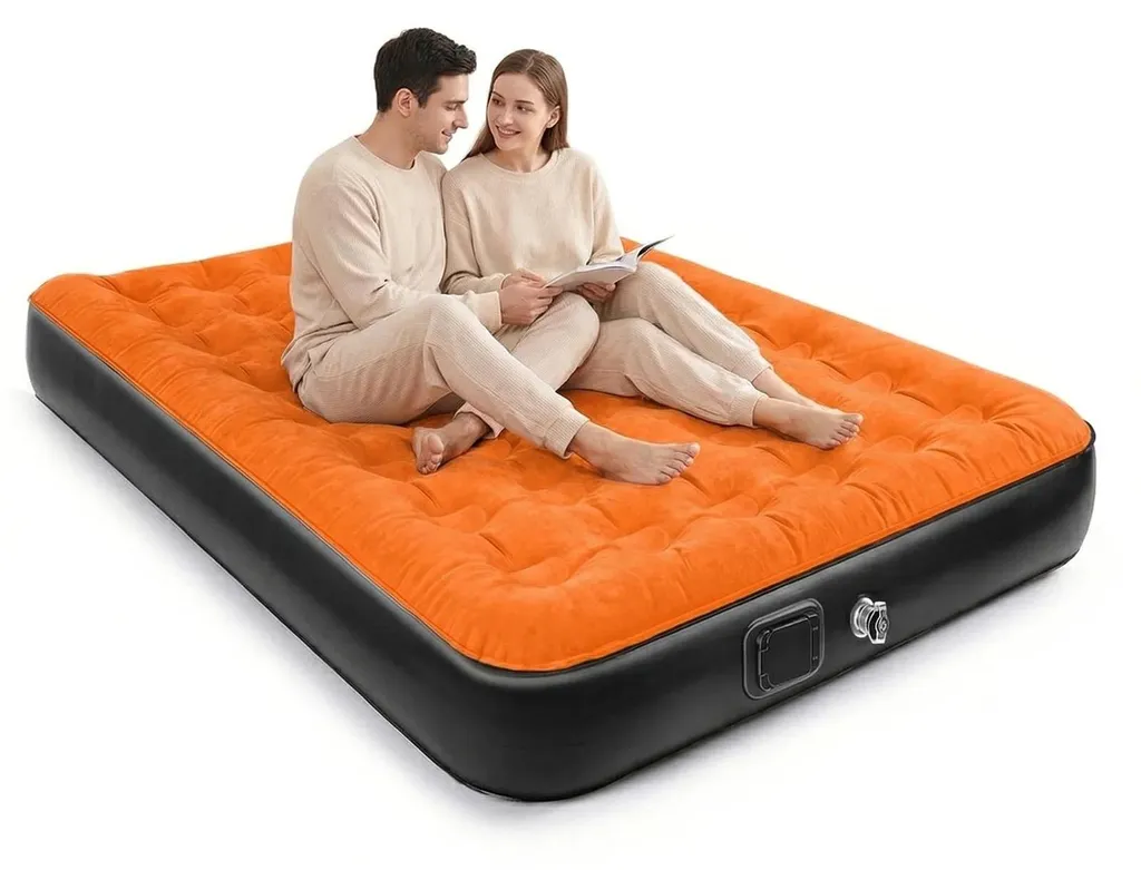 Matelas gonflable auto-gonflant 150x200x25 cm avec surface floquée - 7